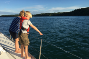 Family sailing in the UK